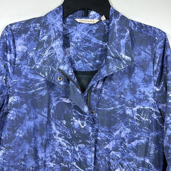 Soft Surroundings Cinched Waist Marble Printed Windbreaker Jacket, XS - Picture 2 of 13